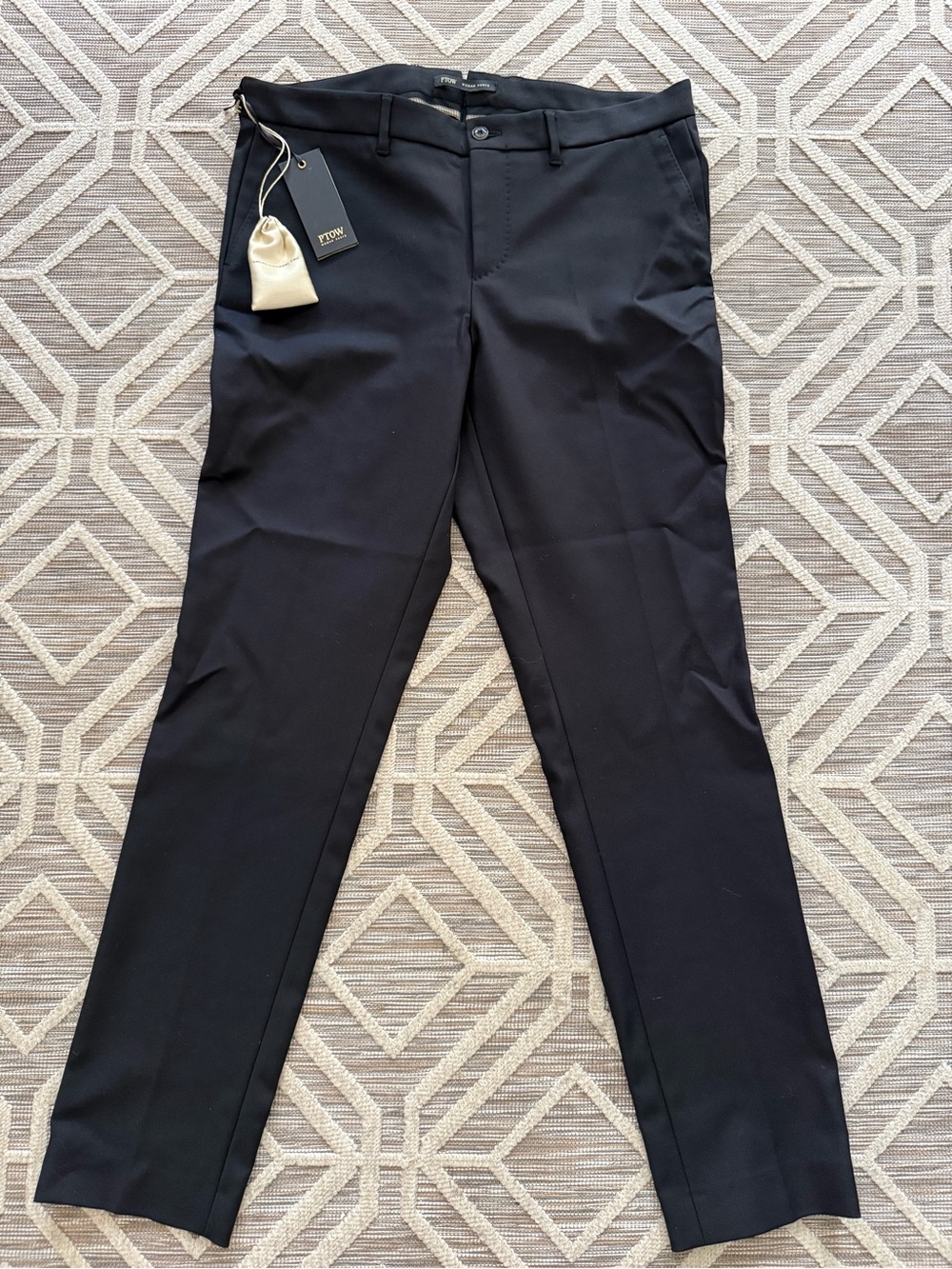 BNWT PT0W PT Torino Black Tailored Luxury Trousers Made in Italy US 8/10 / IT 44